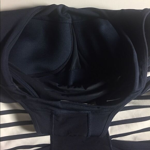 ATHLETA Navy/White Striped Racerback Bra In Tank - Picture 4 of 6